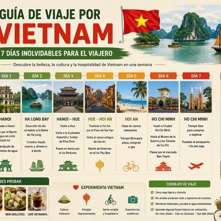 Guía de 7 días en Vietnam para viajeros