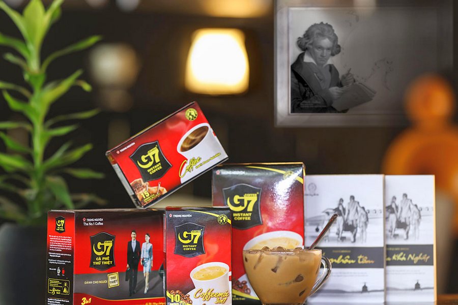 TRung Nguyen Coffee. G7 Gourmet 3-in-1 Instant Coffee in domestic packaging