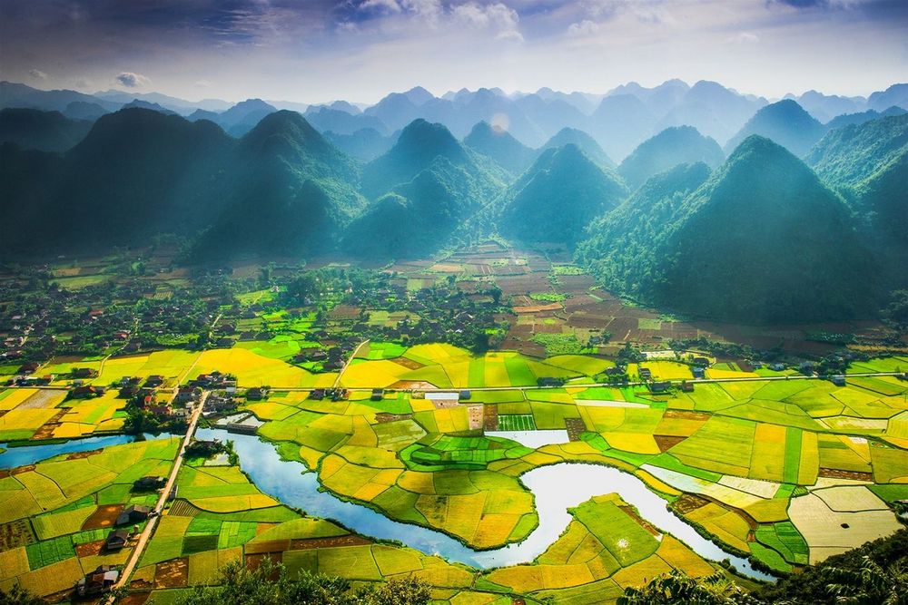 The picturesque golden Bac Son Valley