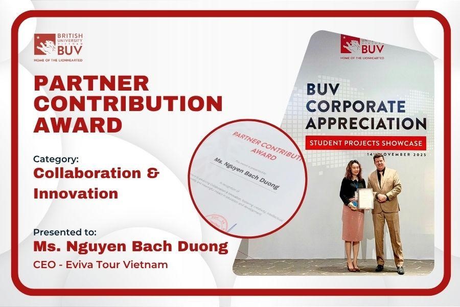 Ms. Jessica receiving BUV’s prestigious ‘Collaboration & Innovation' Award