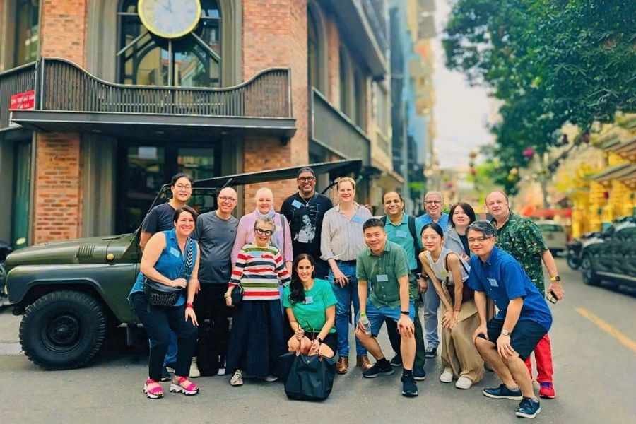 Hanoi street food tour by Jeep, moving through familiar streets and everyday flavors