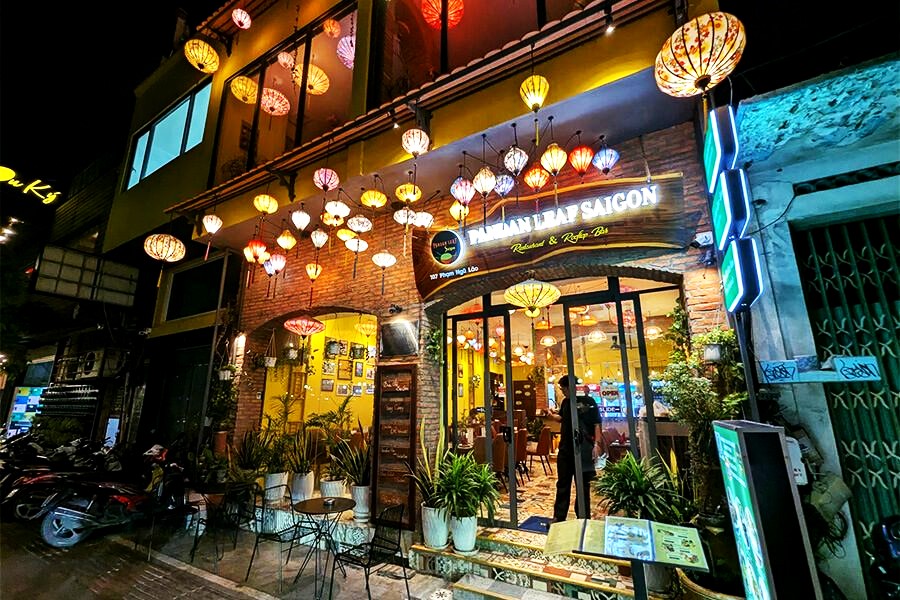 A glowing evening at Pandan Leaf Saigon Restaurant & Rooftop Bar