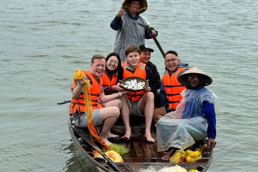First time catching fish and the excitement says it all.