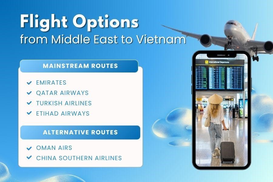 Flights from Middle East to Vietnam 2026