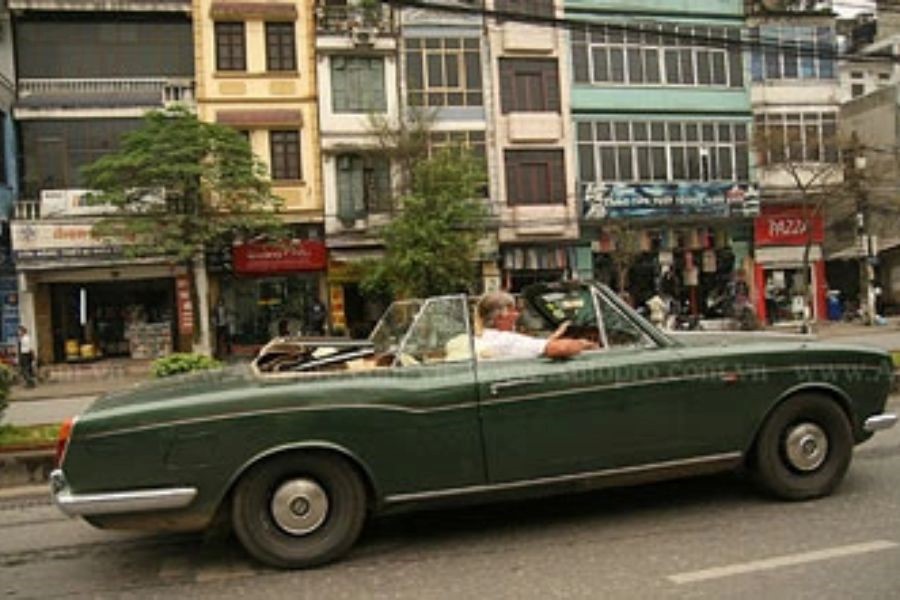 Tiger Rally vehicle driving through the streets of Vietnam